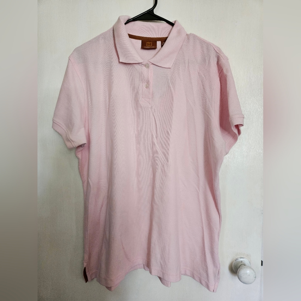 NWT Harriton Men's pink Polo size XL